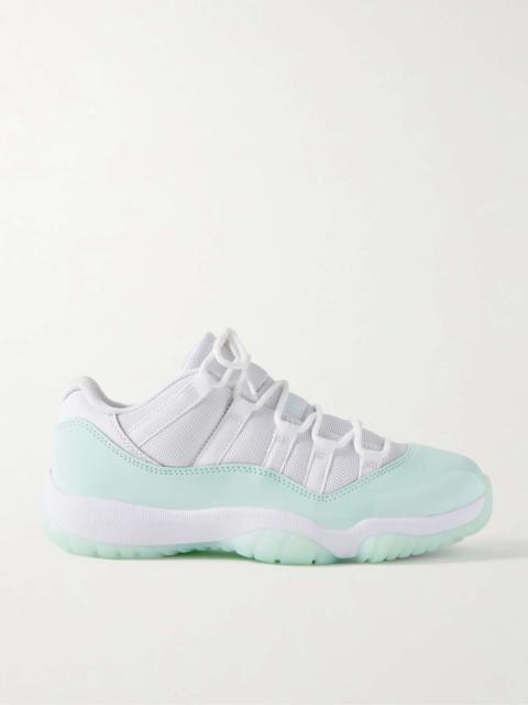 Air Jordan 11 Retro patent and smooth leather-trimmed mesh sneakers Mint