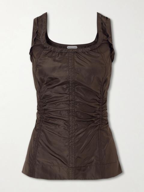Bottega Veneta Gathered Paneled Silk-taffeta Tank