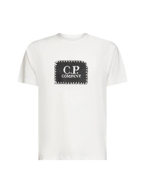 C.P. Company White 30/1 jersey Logo Label printed T-shirt