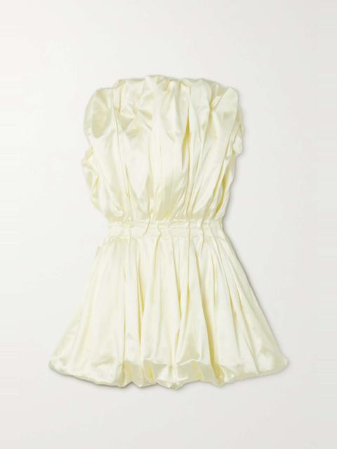 Raynara strapless gathered satin top