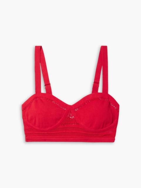 Other Designers The Juliet pointelle-knit cotton-blend bra top