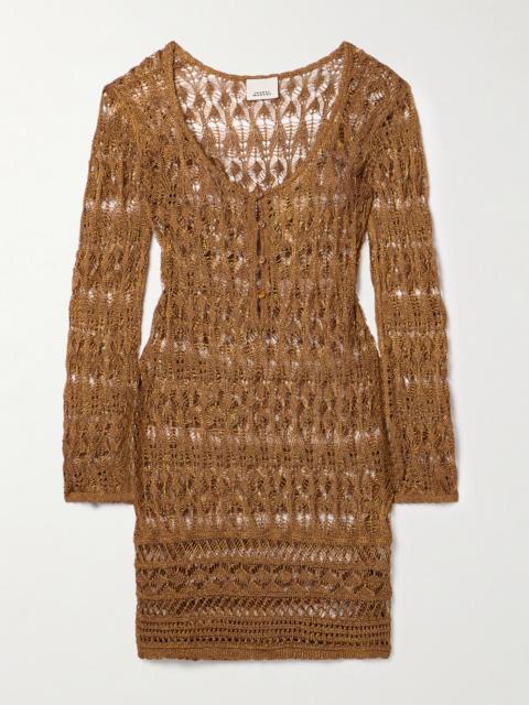 Isabel Marant Pia Metallic Crocheted Mini Dress