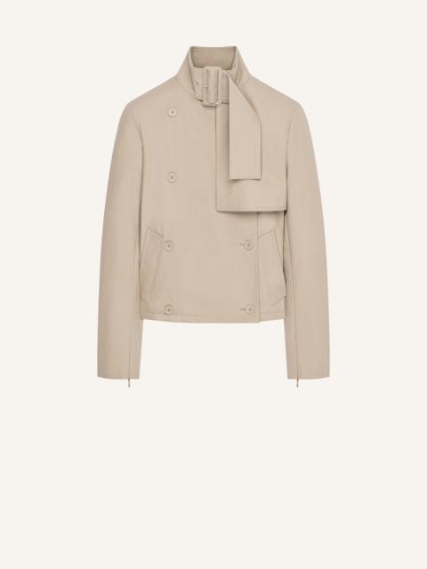 courrèges BUCKLE SHORT COTTON TRENCH COAT
