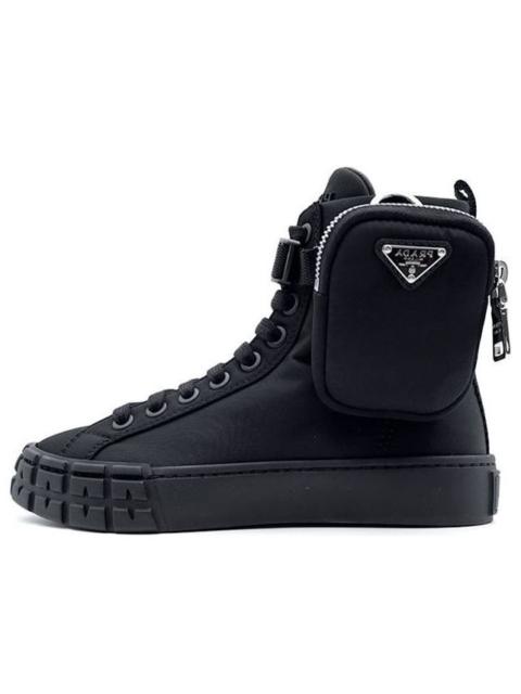 Prada (WMNS) PRADA Wheel Re-Nylon Hight Sneakers with Larger Pouch 'Black' 1T551M_3LFV_F0002