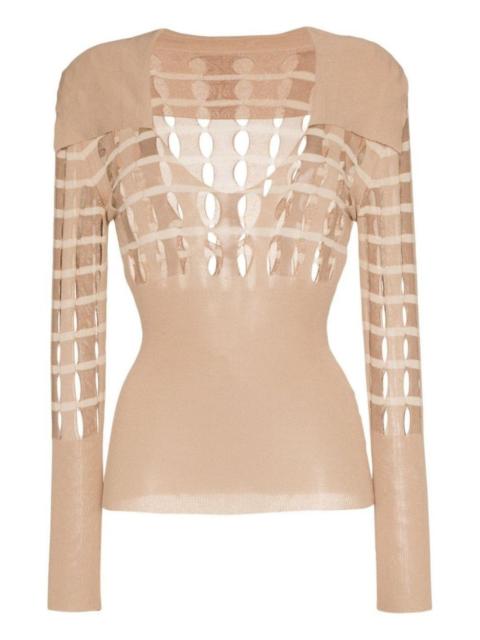 JACQUEMUS V neck Polo Cut-out Sweater