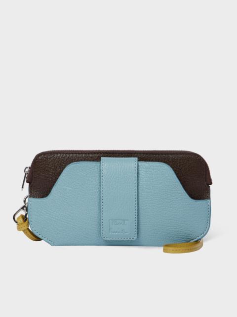 Paul Smith Light Blue Leather Travel Pouch