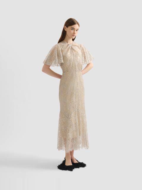 Erdem METALLIC LACE MIDI DRESS