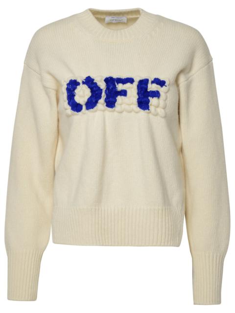 Off-White Woman 'Boiled' Ivory Wool Sweater
