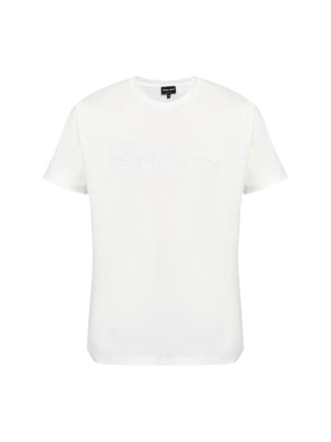 GIORGIO ARMANI logo-embroidered T-shirt
