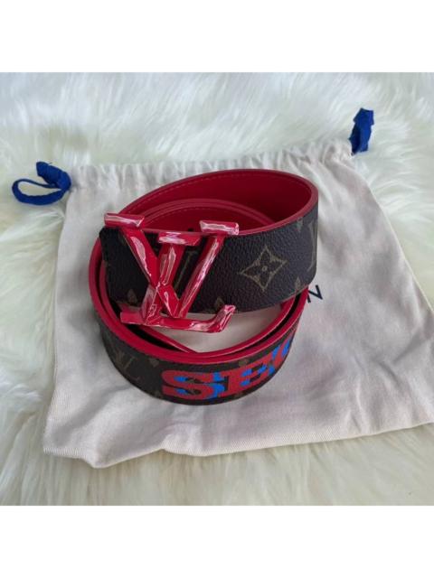 Louis Vuitton Louis Vuitton monogram color-blocked distressed belt