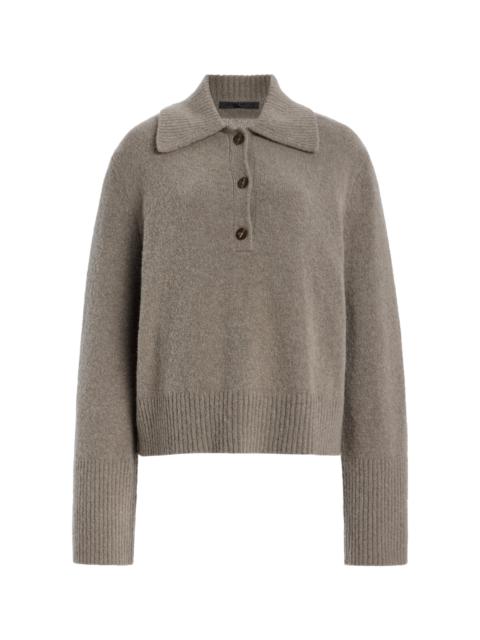 Jenni Kayne Stevie Cashmere-Blend Polo Shirt grey