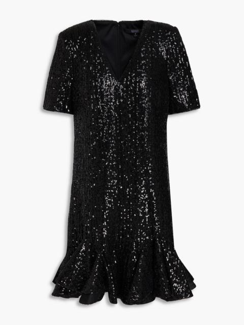 Other Designers Sequined tulle mini dress