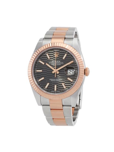 ROLEX Rolex Datejust 41 Slate Fluted Motif Dial Automatic Men's Steel and 18kt Everose Gold Oyster Watch M