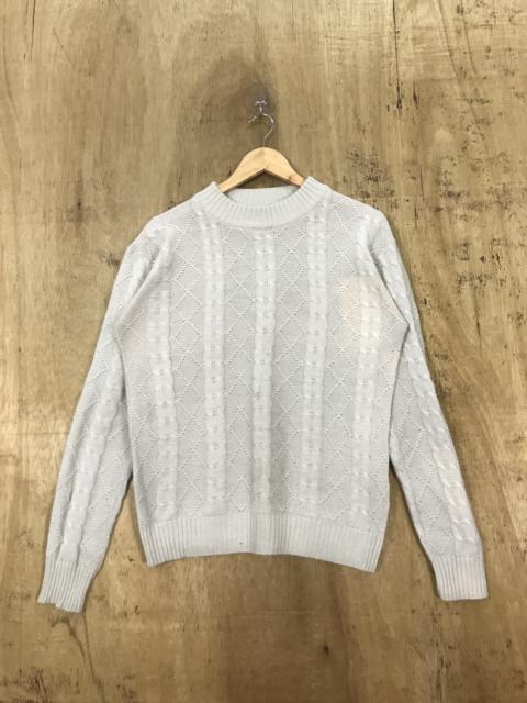 Other Designers Coloured Cable Knit Sweater - Aran Irish Patterned Cable Knit Sweater Vintage