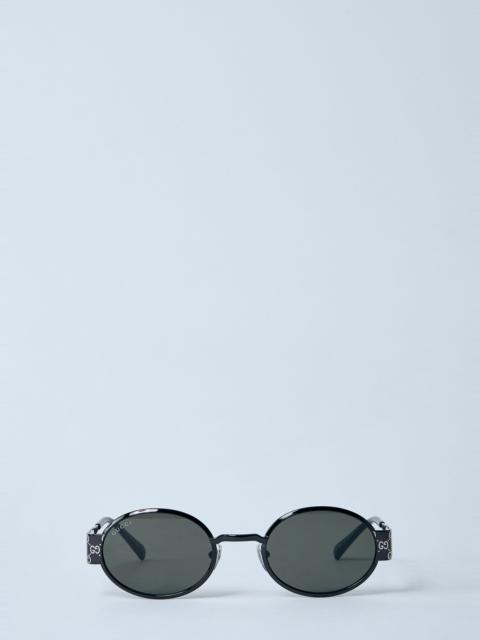 GUCCI Monogram Metal Oval Sunglasses