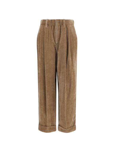 Brunello Cucinelli Brunello Cucinelli Women Pleated Corduroy Trousers