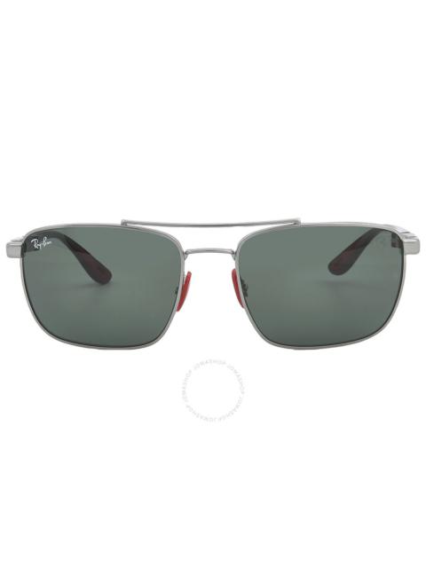 Ray-Ban Ray Ban Scuderia Ferrari Dark Green Square Men's Sunglasses RB3715M F00171 58