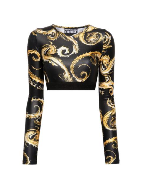 VERSACE JEANS COUTURE Chromo Couture-print cropped top