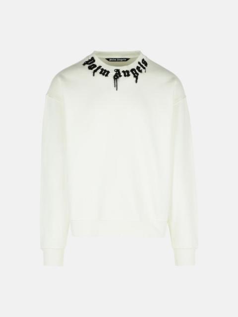 Palm Angels WHITE COTTON SWEATSHIRT