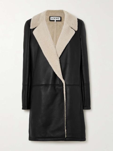 Double-breasted shearling coat