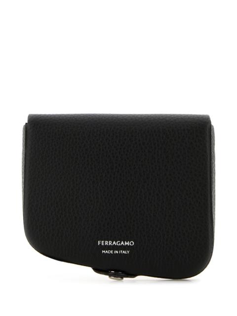 FERRAGAMO Black leather coin purse