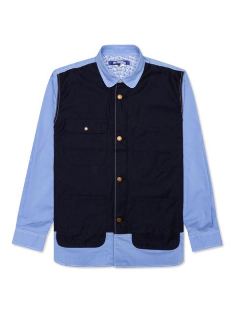 Junya Watanabe MAN JUNYA WATANABE MAN MIXED FABRIC SHIRT - BLUE/NAVY