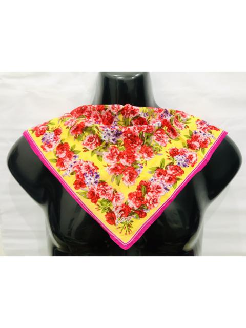 KENZO YELLOW FLORAL HANDKERCHIEF SCARF