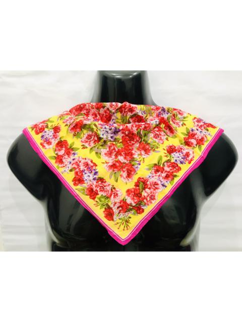 KENZO KENZO YELLOW FLORAL HANDKERCHIEF SCARF