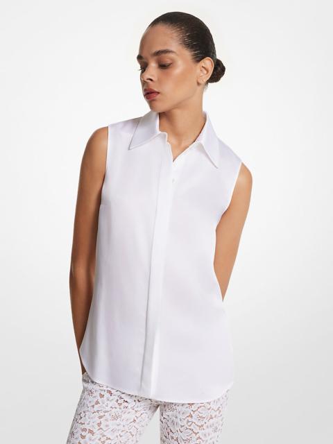 MICHAEL KORS COLLECTION Hansen Charmeuse Sleeveless Shirt