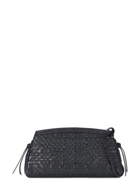 STAUD STAUD Maude Convertible Leather Clutch in Black Woven at Nordstrom