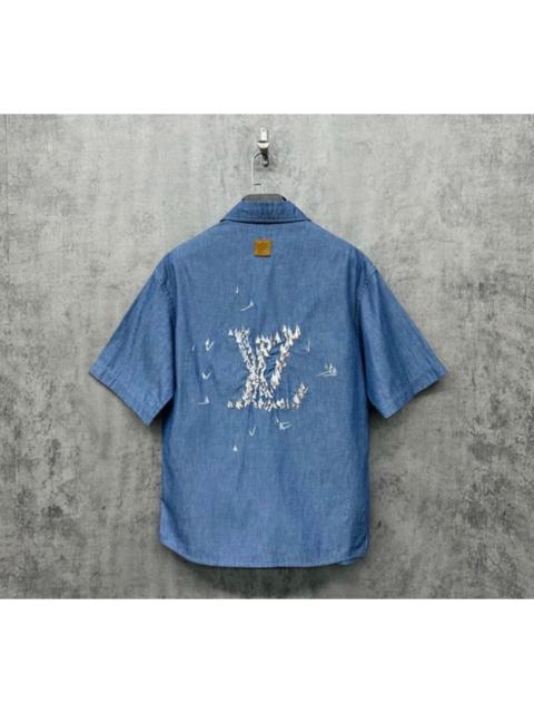Louis Vuitton Louis Vuitton Lv25 Embroidered Logo Denim Shirt
