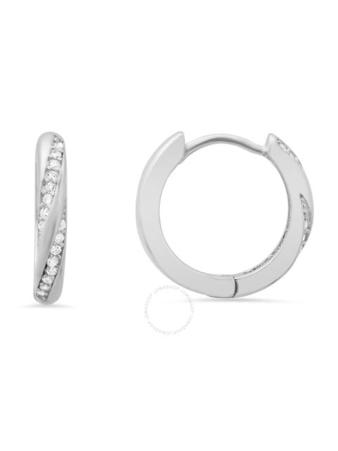 Other Designers Kylie Harper Sterling Silver Swirl CZ 15mm Hoop Earrings