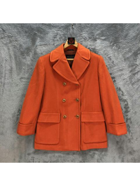 Other Designers Other - BEAGLE LAMBWOOL DOUBLE BREASTED ORANGE COAT #6424-66