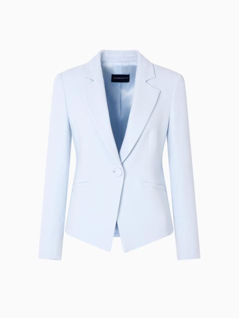 EMPORIO ARMANI CADY CRÊPE JACKET WITH LAPELS