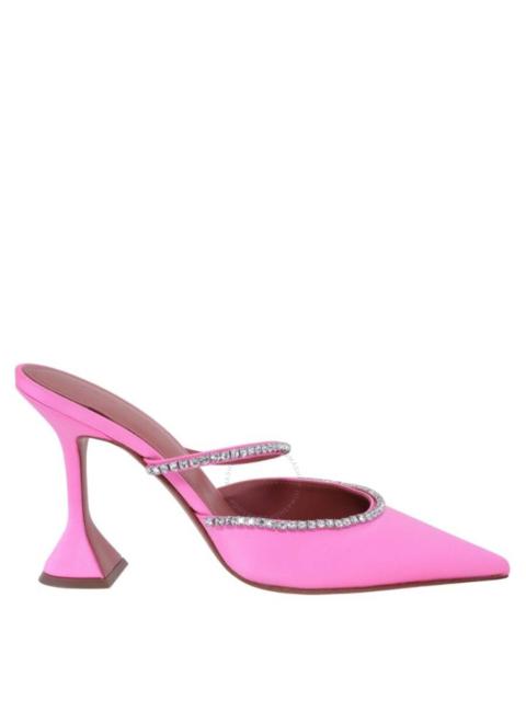Amina Muaddi Amina Muaddi Gilda Pointed-Toe Satin Mules