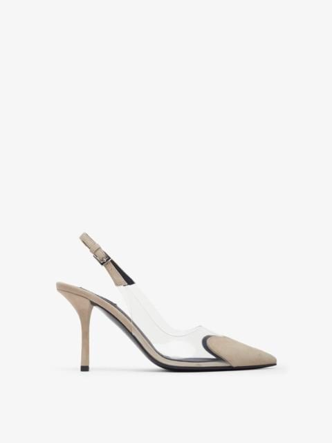 Alaïa Le coeur 90 greige slingbacks