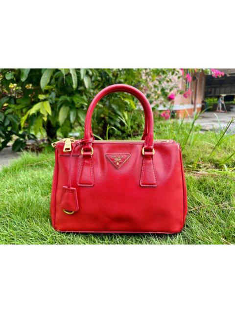 Prada Authentic Prada Saffiano Lux Small Galleria Double Zip Fuoco