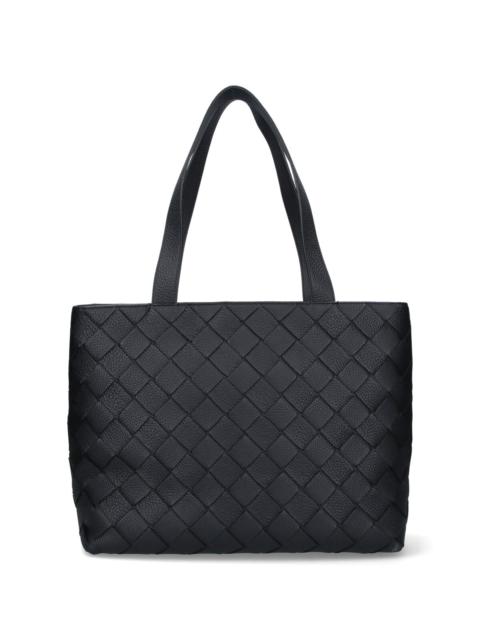 Bottega Veneta 'ZIPPED' SMALL WOVEN TOTE BAG