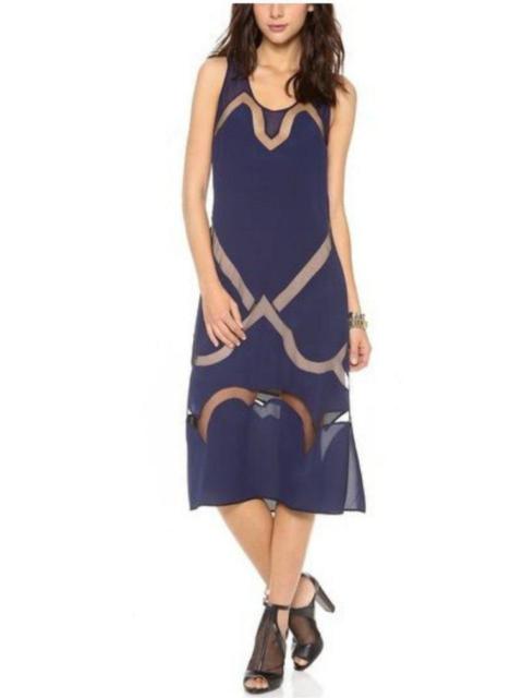 Other Designers Magdalena Silk Sheer Insert Dress