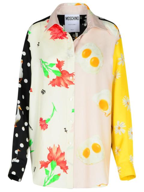 Moschino Moschino 'PATCHWORK' Multicolor Silk Shirt
