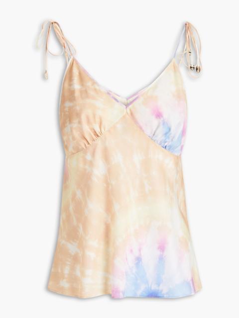 rabanne Gathered tie-dyed satin camisole