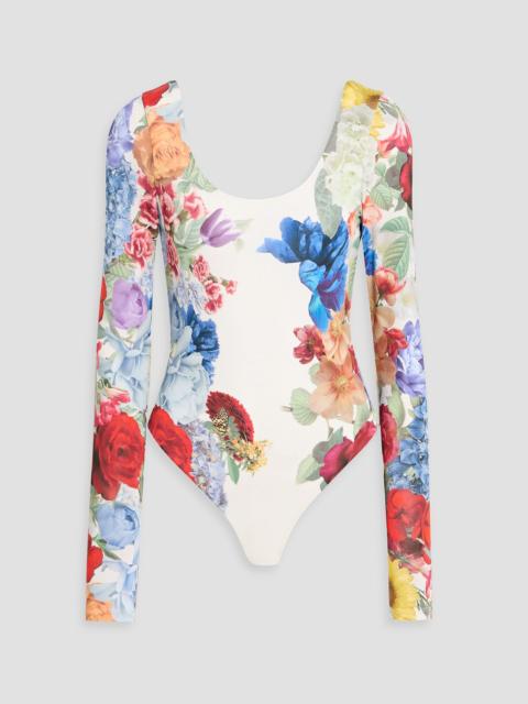 Alice + Olivia Rhys floral-print stretch-jersey bodysuit