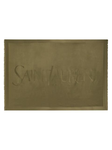 SAINT LAURENT Saint Laurent Logo-jacquard Wool Scarf