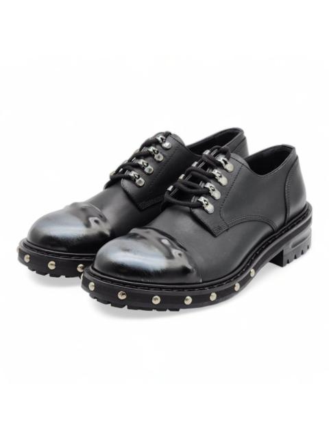 Alexander McQueen Hobnail Leather Derby Shoes EU 39 US 6 Black - NWB $2200