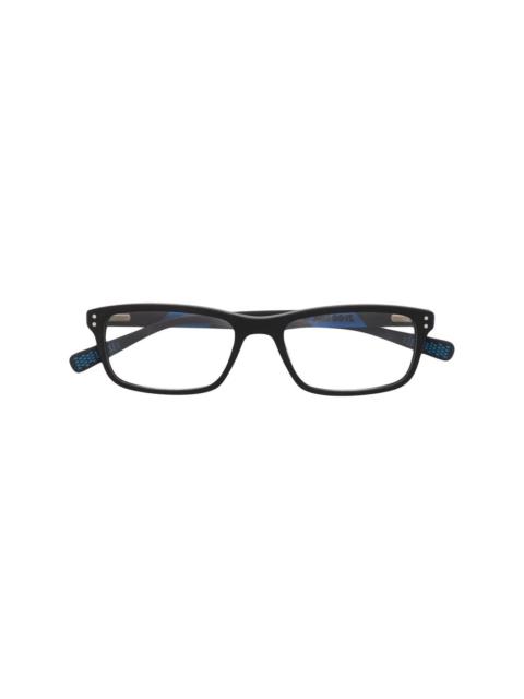 Nike polished rectangle-frame glasses