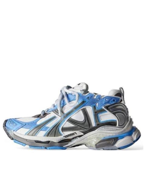 BALENCIAGA Balenciaga Runner Sneakers 'Blue and Grey Nylon and Suede Like Fabric' 772774-W3RNY4912