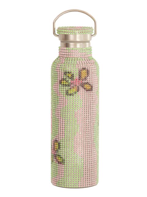 Collina Strada LIME WAVY FLOWER RHINESTONE WATER BOTTLE