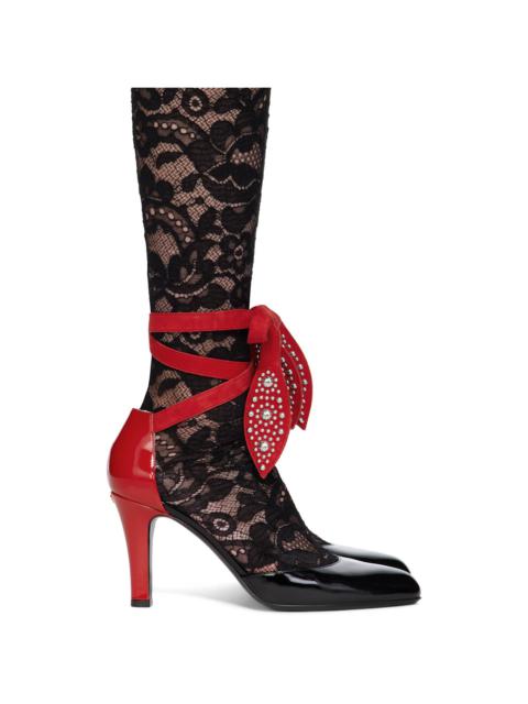 Valentino Black & Red Foliefoliage Heels