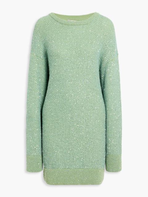 Stella McCartney Sequin-embellished wool-blend mini dress