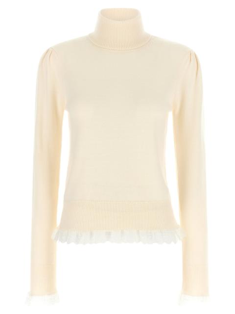 GANNI Ganni Women Ganni Turtleneck Sweater With Lace Trim